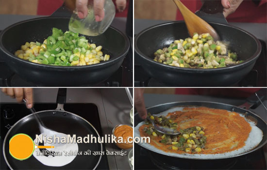 Cheese Dosa Recipe, Veggie cheese dosa